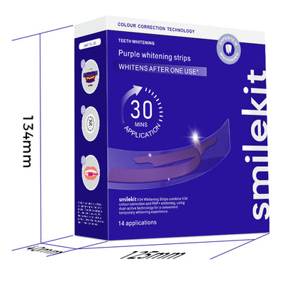 V34 Purple Teeth Whitening Strips, Brightening and Removing Yellow Stains